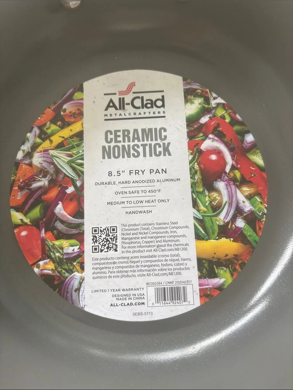 All-Clad Gray Ceramic Nonstick 8.5